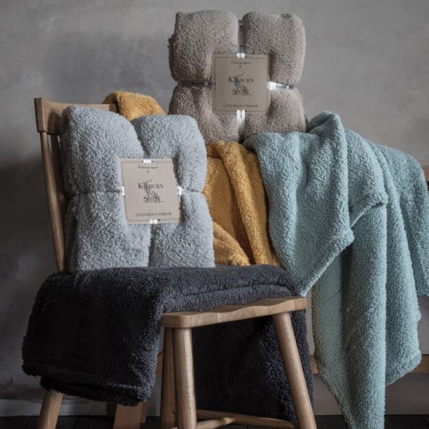 Teddano Fleece Throw Charcoal by Gallary Living | Style Our Home