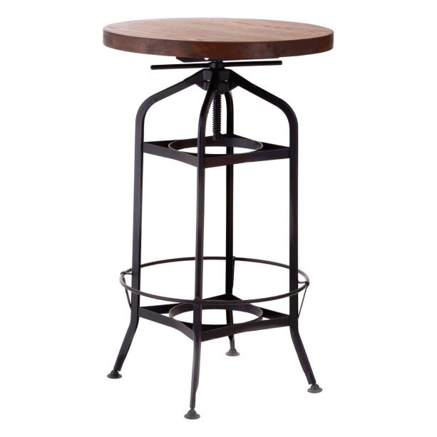 Finlay Walnut And Black Metal Bar Table by Prestige Designs | Style Our Home