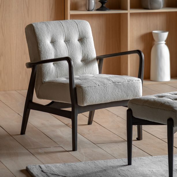 Humberto Armchair Cream Faux Sheepskin by Gallery Living | Style Our Home