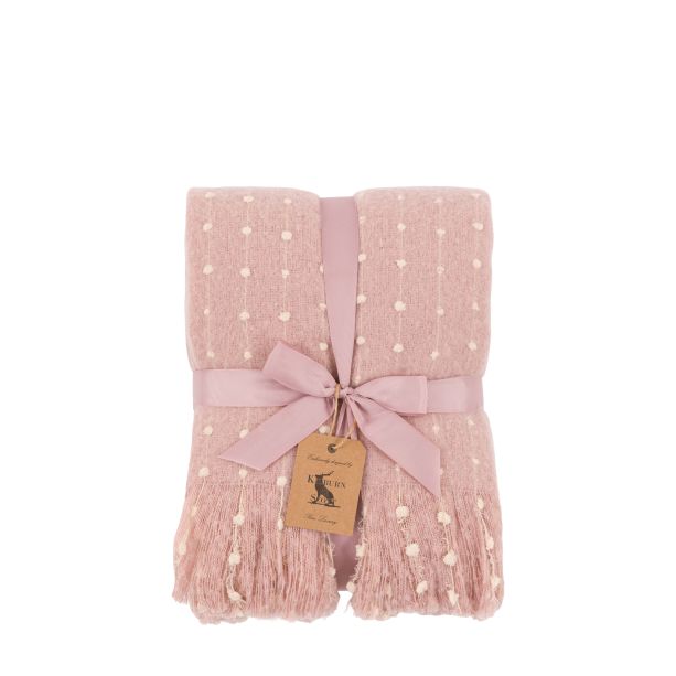 Dottiano Faux Mohair Throw Rose Pink by Gallary Living | Style Our Home