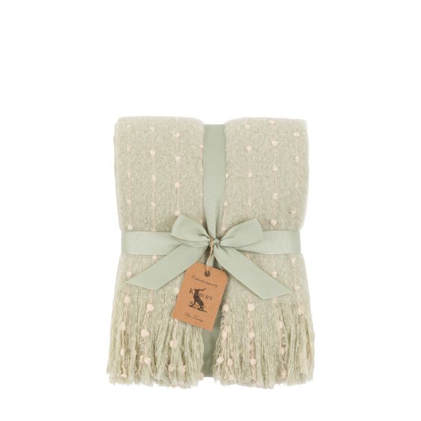 Dottiano Faux Mohair Throw Sage Green by Gallary Living | Style Our Home