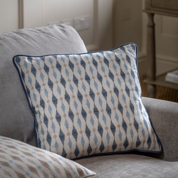 Sierrano Ikat Emb Cushion Ink Blue (Pair) by Gallary Living | Style Our Home