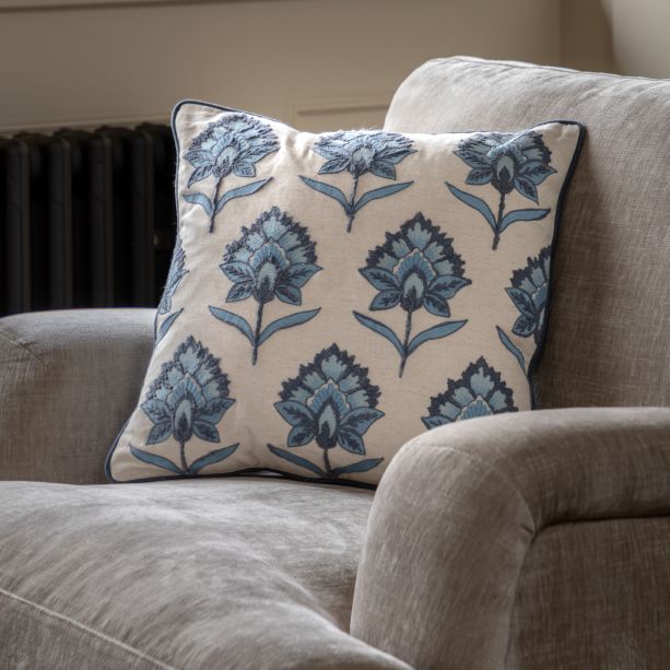 Fleuro Cushion Ink Blue (Pair) by Gallary Living | Style Our Home