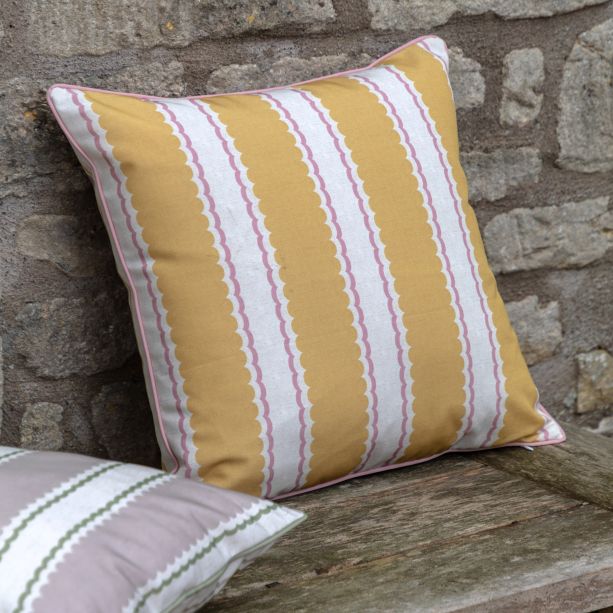 Calivano Stripe Cushion Ochre