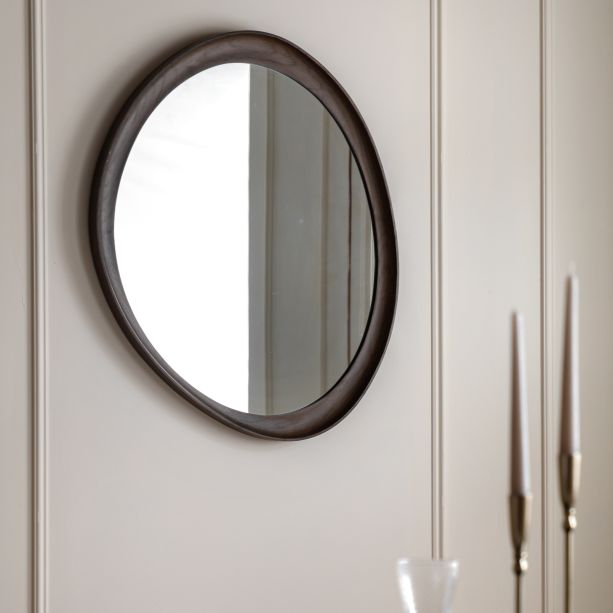Copenano Pebble Mirror Walnut by Gallery Living | Style Our Home