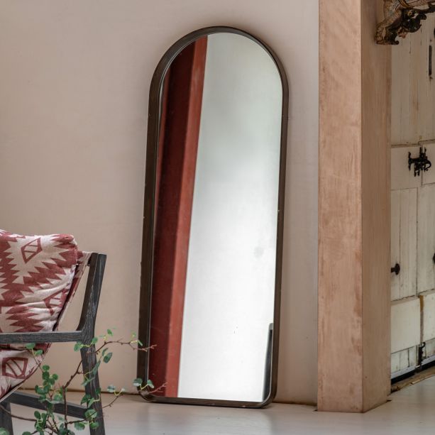 Helsano Arch Leaner Mirror Walnut by Gallery Living | Style Our Home