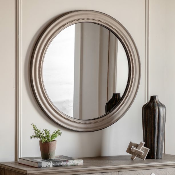 Shoreano Round Mirror Grey by Gallery Living | Style Our Home