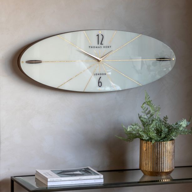 Greenano Ellipse Wall Clock Snow White by Gallery Living | Style Our Home