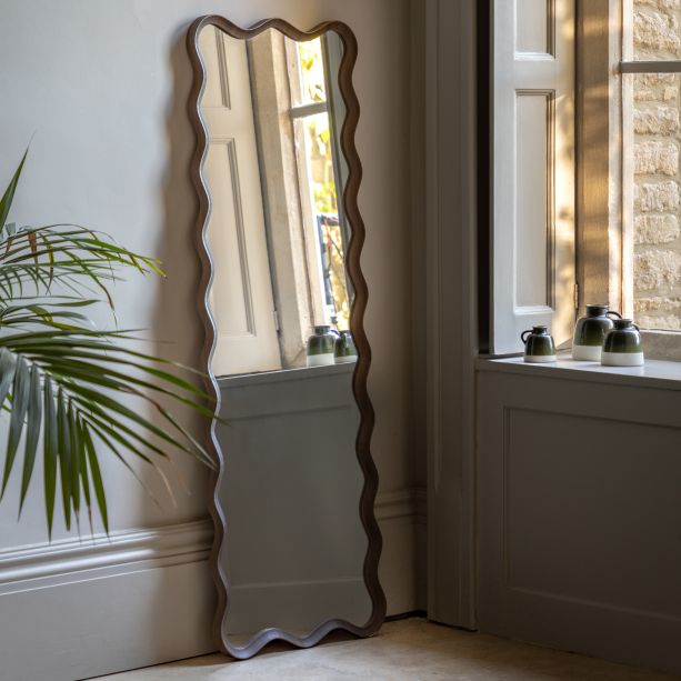 Wiggano Leaner Mirror Walnut by Gallery Living | Style Our Home