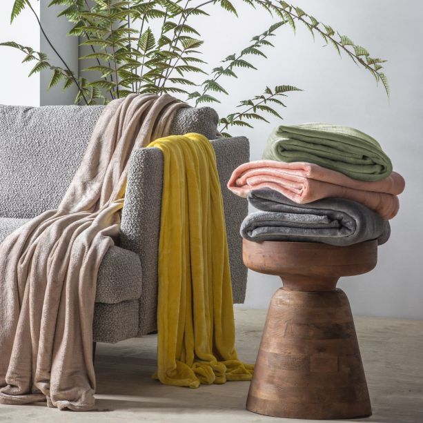 Rollano Flannel Fleece Pale Green by Gallary Living | Style Our Home
