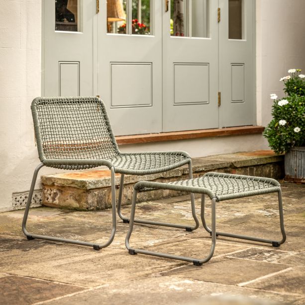 Sassaro Lounge Chair with Footstool Green by Gallery Living | Style Our Home