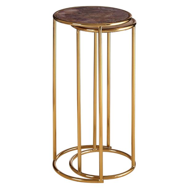 Vitara Amethyst Top Set Of 2 Nesting Side Tables by Prestige Designs | Style Our Home