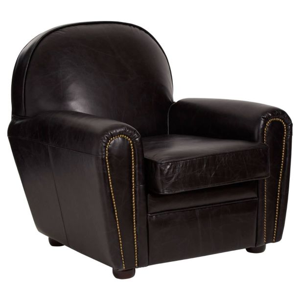 Victara Black Leather Classic Armchair by Prestige Designs | Style Our Home