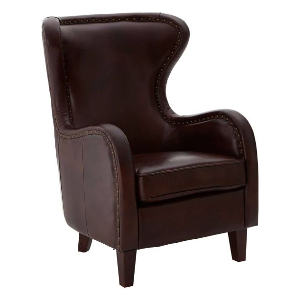 Victara Brown Leather Lounge Chair by Prestige Designs | Style Our Home