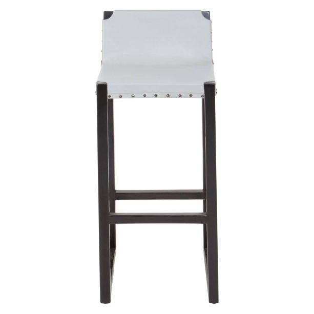 Kendara Grey Leather Bar Stool by Prestige Designs | Style Our Home