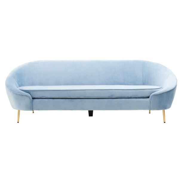Yasmera 3 Seat Aqua Blue Velvet Sofa by Prestige Designs | Style Our Home