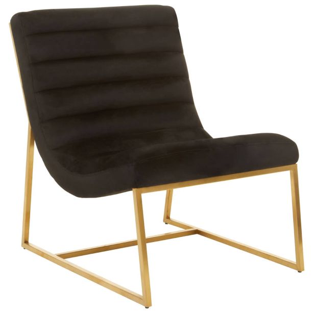 Vogara Black and Gold Lounge Chair by Prestige Designs | Style Our Home