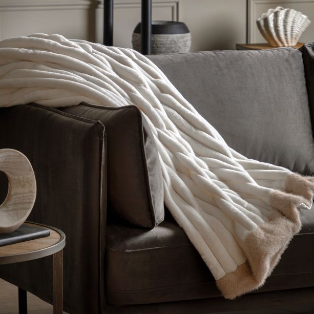 Whinfellano Luxury Faux Fur Throw Cream by Gallary Living | Style Our Home