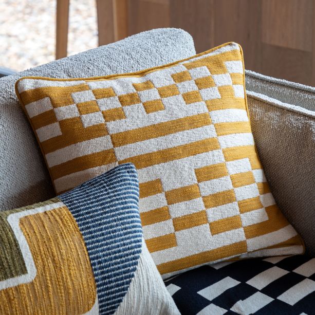 Lohkano Woven Cushion Ochre (Pair) by Gallary Living | Style Our Home