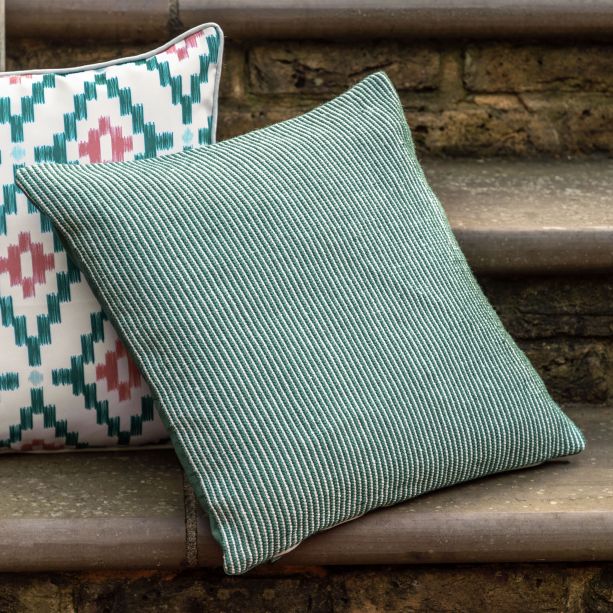 Ulano Pinstripe Cushion Green (Pair) by Gallary Living | Style Our Home