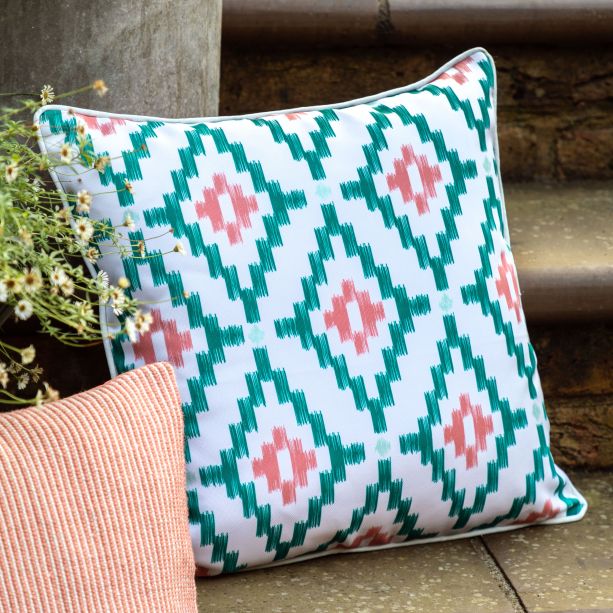 Arohana Geo Printed Cushion Apricot (Pair) by Gallary Living | Style Our Home