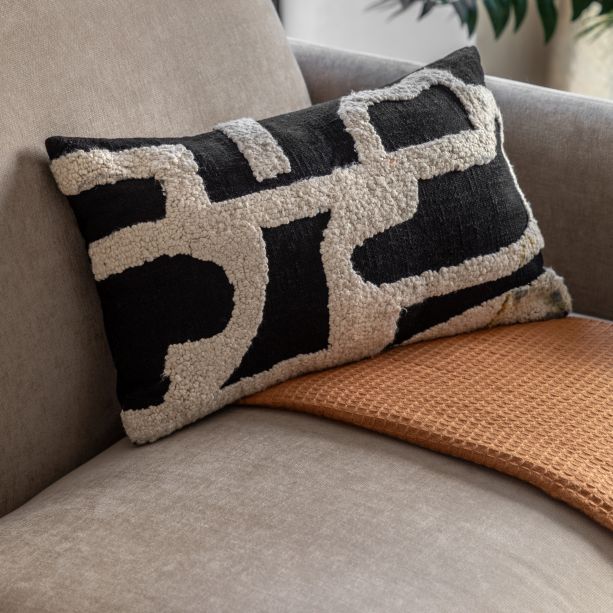 Kalhano Embroidered Cushion Midnight (Pair) by Gallary Living | Style Our Home