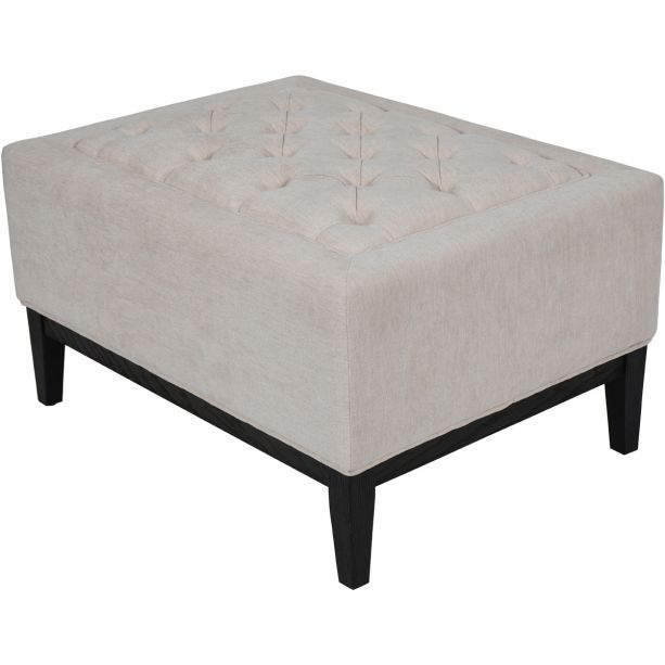 Theodore Buttoned Stool in Ivory Fabric By Libra | Style Our Home