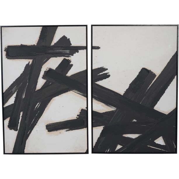 Hand Finished Impasto Brushstokes Set of 2 Framed Canvases by Libra Designs | Style Our Home
