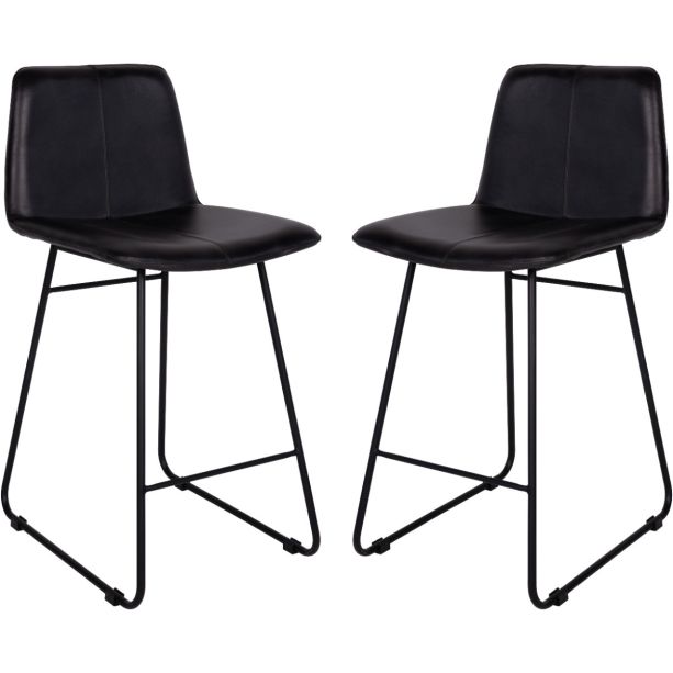 Robinson Leather Bar Stools (a pair) by Libra | Style Our Home
