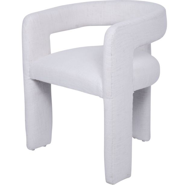 Ivory Fully Upholstered Slub Chair by Libra | Style Our Home