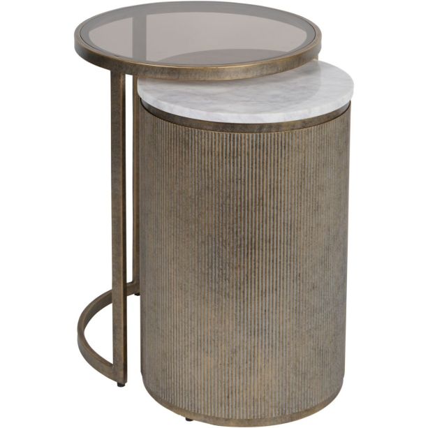 Belvedere Aged Gold Nesting Side Table by Libra | Style Our Home