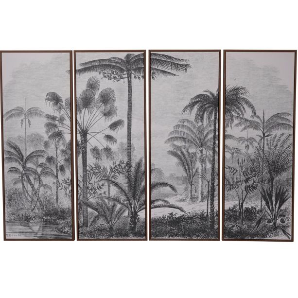 Palm Set of Four Framed Canvas by Libra Designs | Style Our Home