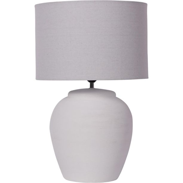 Rhodes White Ceramic Lamp base with Shade Large E27 LED GLS by Libra Designs | Style Our Home