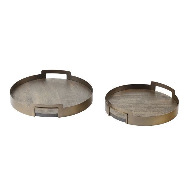 Shiba Mango Wood & Smoked Gold Trays Set of 2 by Ora Designs | Style Our Home
