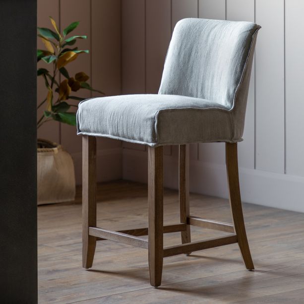 Tarnaro Bar Stool Grey Linen (2pk)