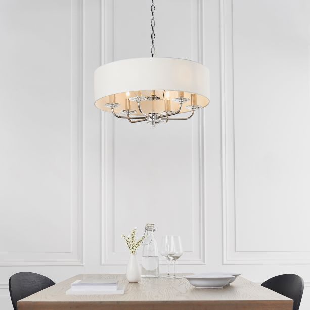 Nixano 6 Pendant Light Bright Nickel by Gallary Living | Style Our Home