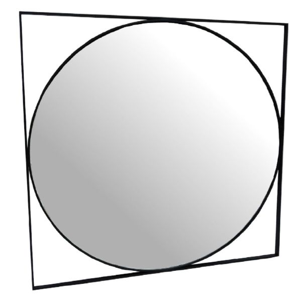 Isaac Black Metal Mirror 77cm