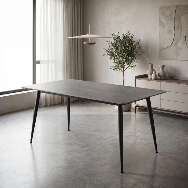 Highgrwick 1.6m Grey Granite Effect Ceramic Dining Table by Shankar | Style Our Home