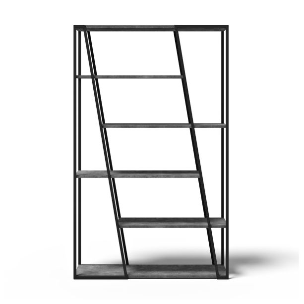 Albi Concrete / Black Metal Bookcase | Style Our Home
