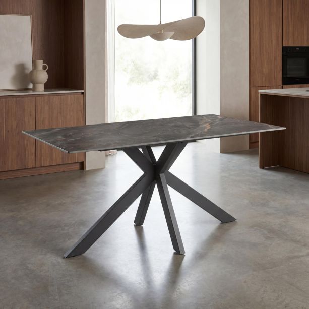 Highgrwick 1.6m Grey Marble Effect Ceramic Dining Table by Shankar | Style Our Home
