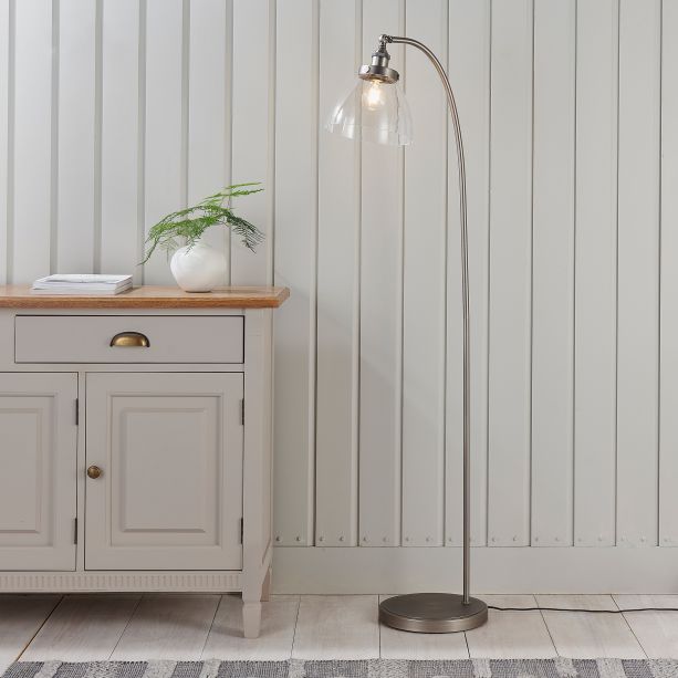 Hansano 1 Floor Light Brushed Silver by Gallary Living | Style Our Home