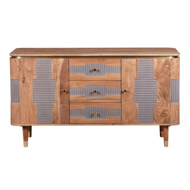 Ashgrove Acacia Wood 2 Doors 3 Drawers Sideboard by Karvello Designs | Style Our Home