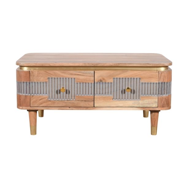 Ashgrove Acacia Wood 2 Drawers Coffee Table by Karvello Designs | Style Our Home