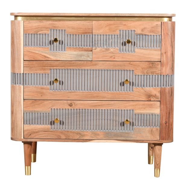 Ashgrove Acacia Wood 4 Drawers Chest by Karvello Designs | Style Our Home