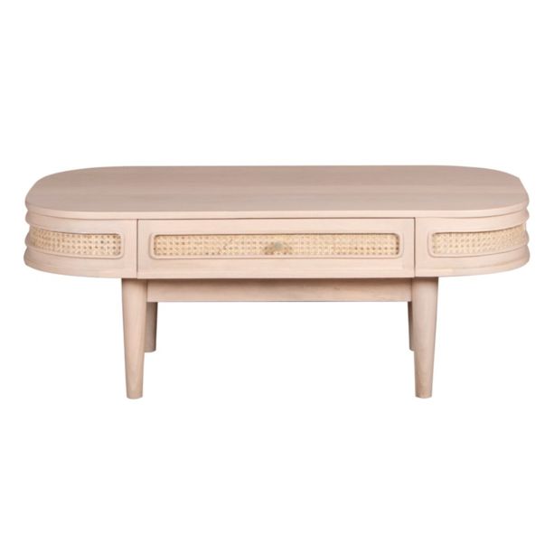 Clovelly Cane & Mango Wood 1 Drawer Coffee Table by Karvello Designs | Style Our Home