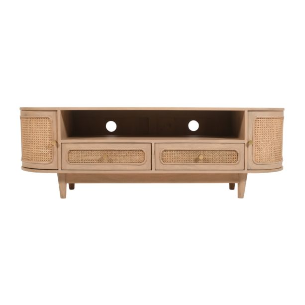 Clovelly Cane & Mango Wood 2 Drawers And 2 Door Tv Cabinet by Karvello Designs | Style Our Home