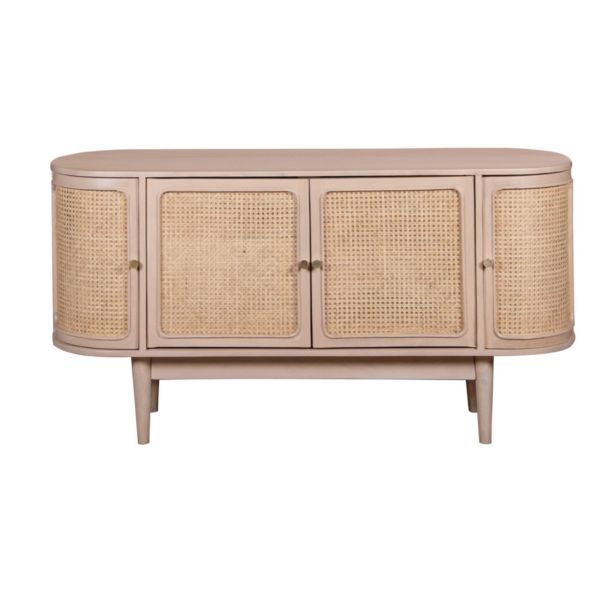 Clovelly Cane & Mango Wood 4 Doors Sideboard by Karvello Designs | Style Our Home