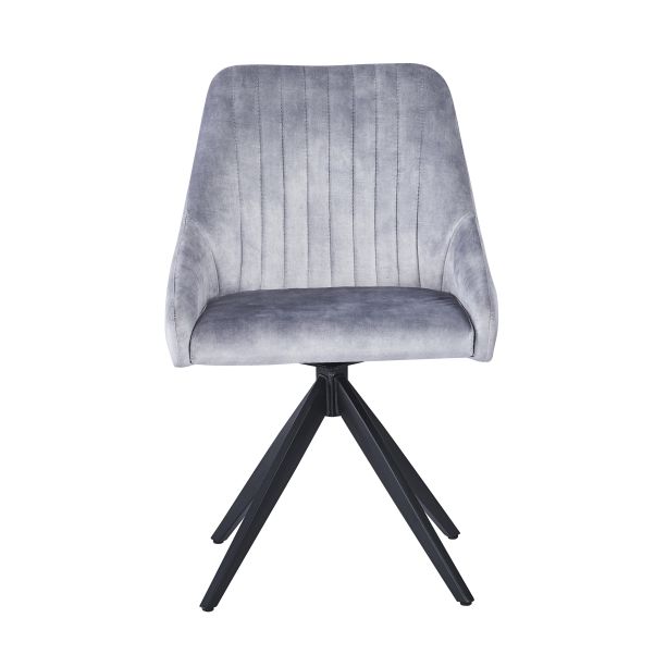 Hugo S Velvet Light Grey - Swivel Black Legsby Hertiance Furniture | Style Our Home