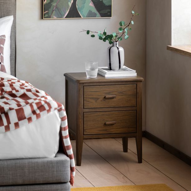 Camvaro 2 Drawer Bedside Walnut