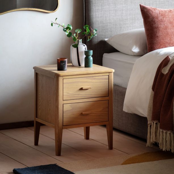 Camvaro 2 Drawer Bedside Natural